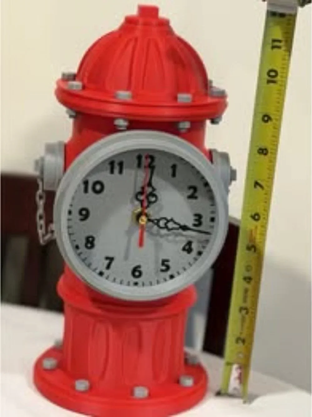 Fire Hydrant 3D Printed Retro Standing Red/Gray W/Black Dials. 12